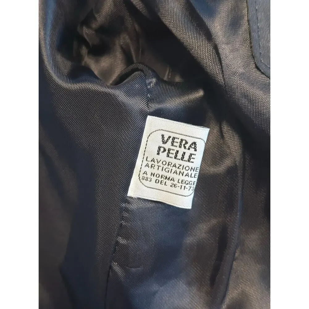PONTE VECCHIO supple black 100% leather lambskin (?) moto Italian jacket coat - Picture 5 of 12